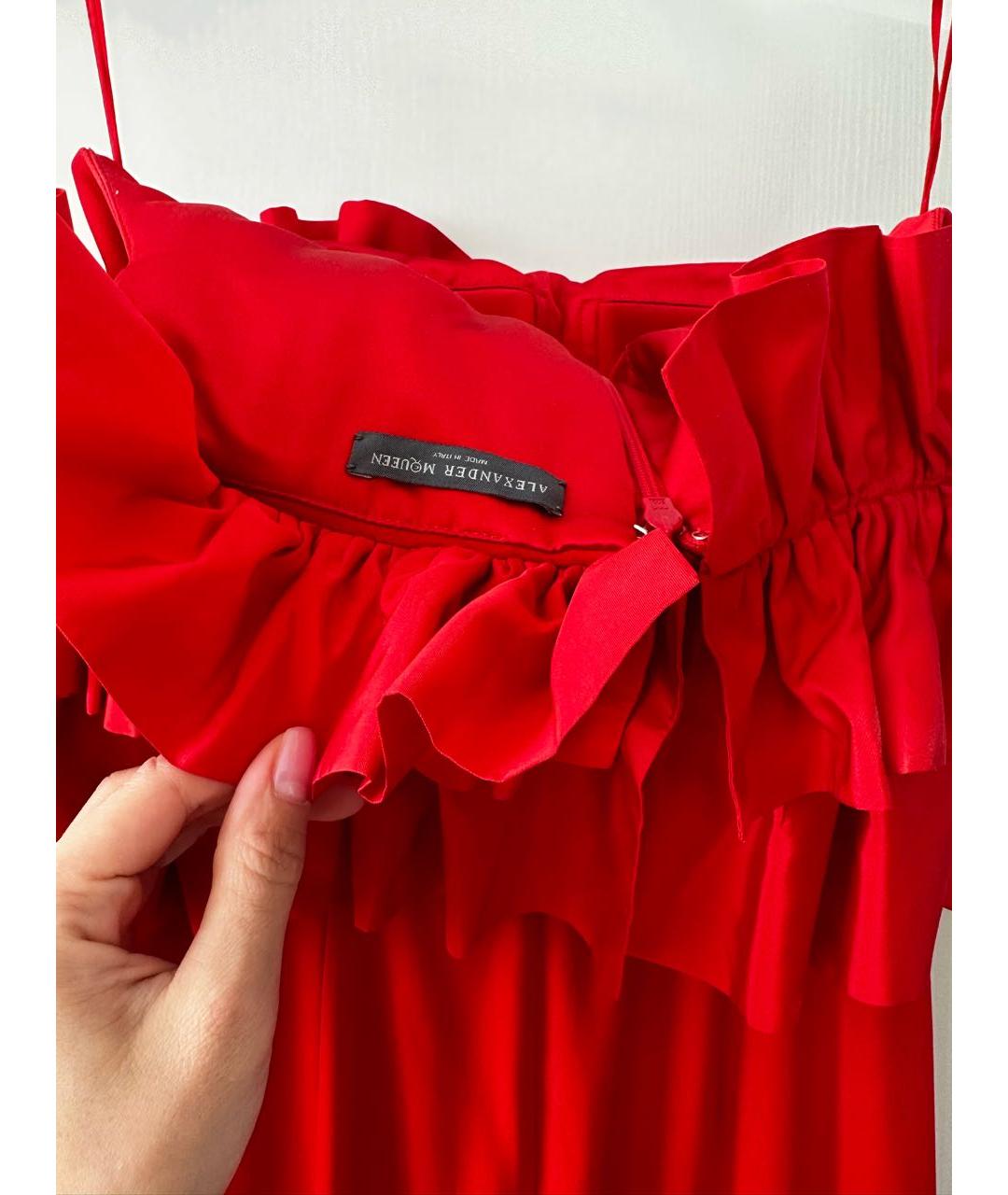 ALEXANDER MCQUEEN Красное полиамидовое вечернее платье, фото 2