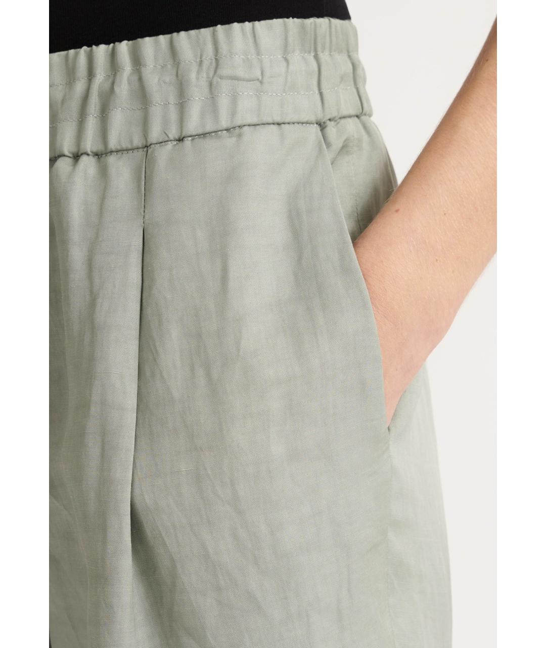 FABIANA FILIPPI Зеленые вискозные брюки узкие, фото 4
