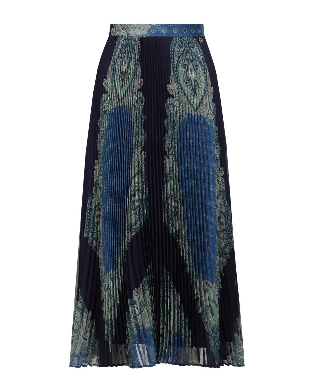 TWIN-SET Синяя полиэстеровая юбка миди, фото 1