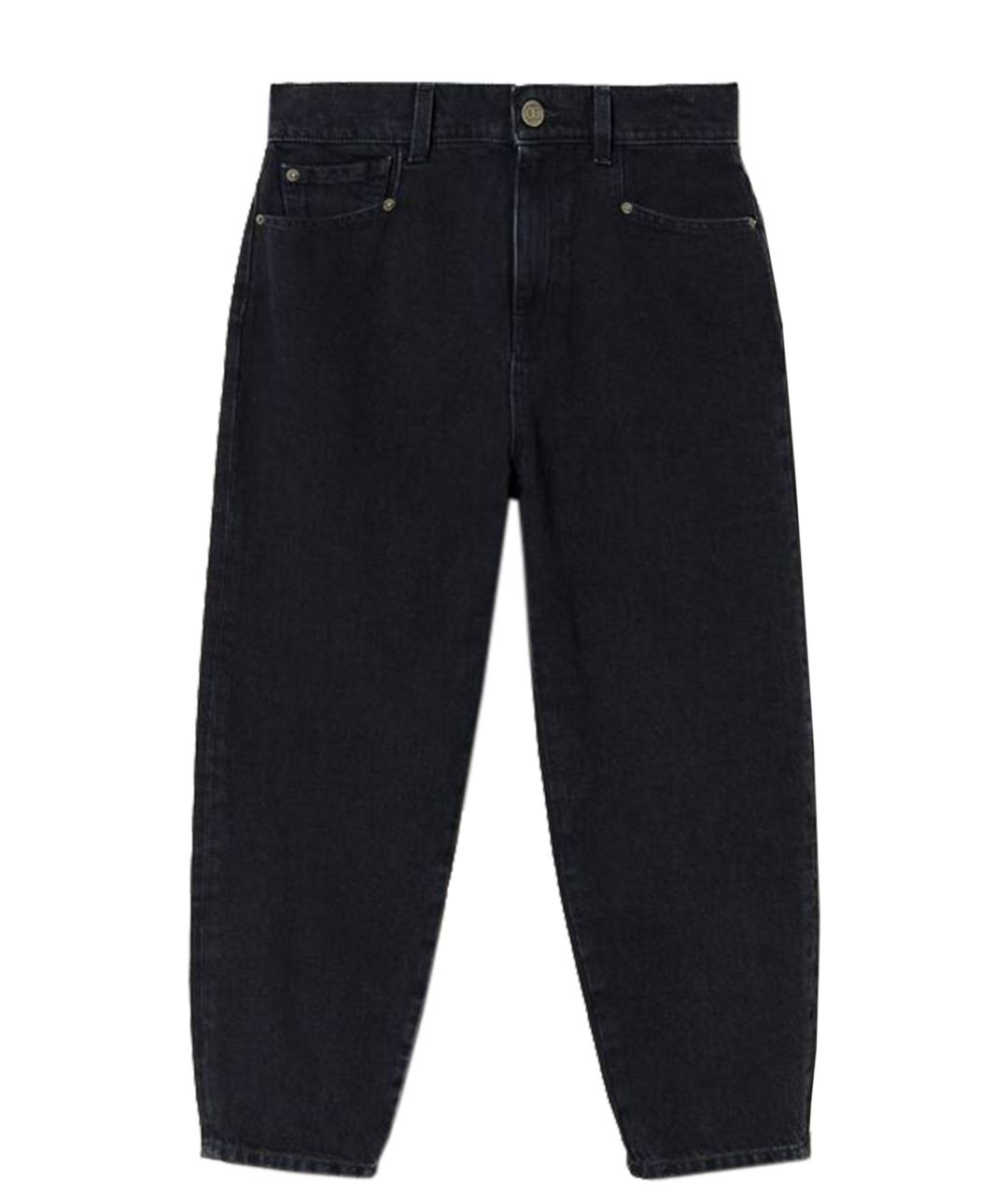 TWIN-SET Черные хлопковые джинсы клеш, фото 1