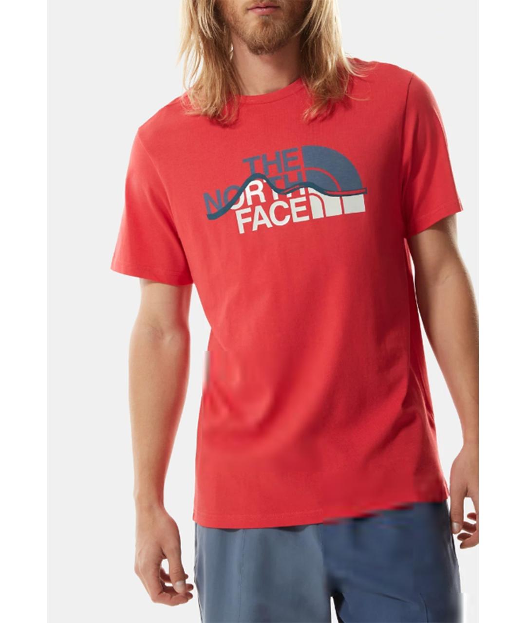 THE NORTH FACE Красная хлопковая футболка, фото 4