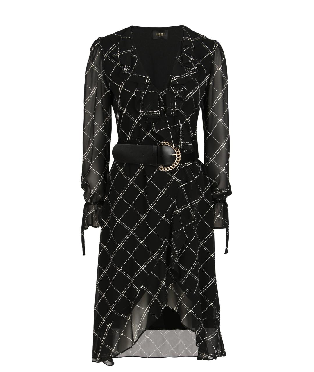 LIU JO Черное полиэстеровое платье, фото 1