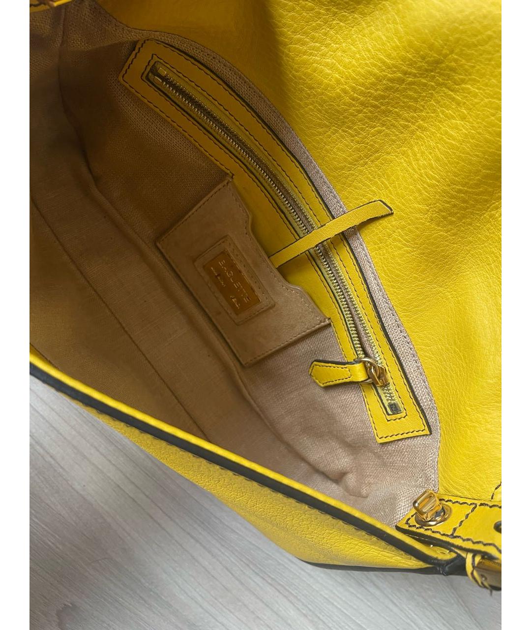 FENDI Желтая кожаная сумка через плечо, фото 8