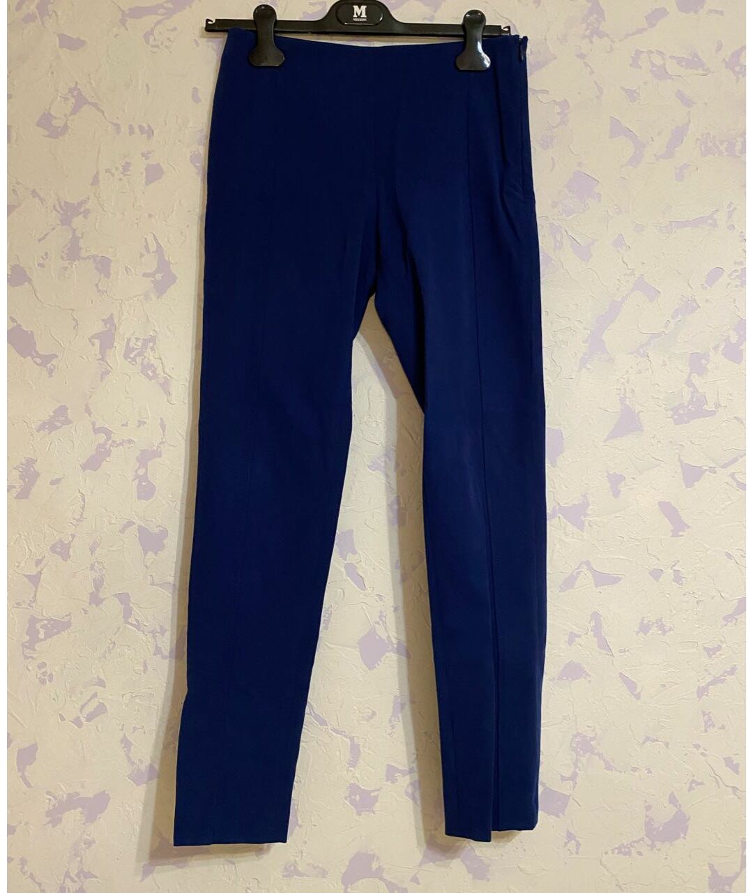 JOSEPH Синие хлопко-эластановые прямые брюки, фото 5