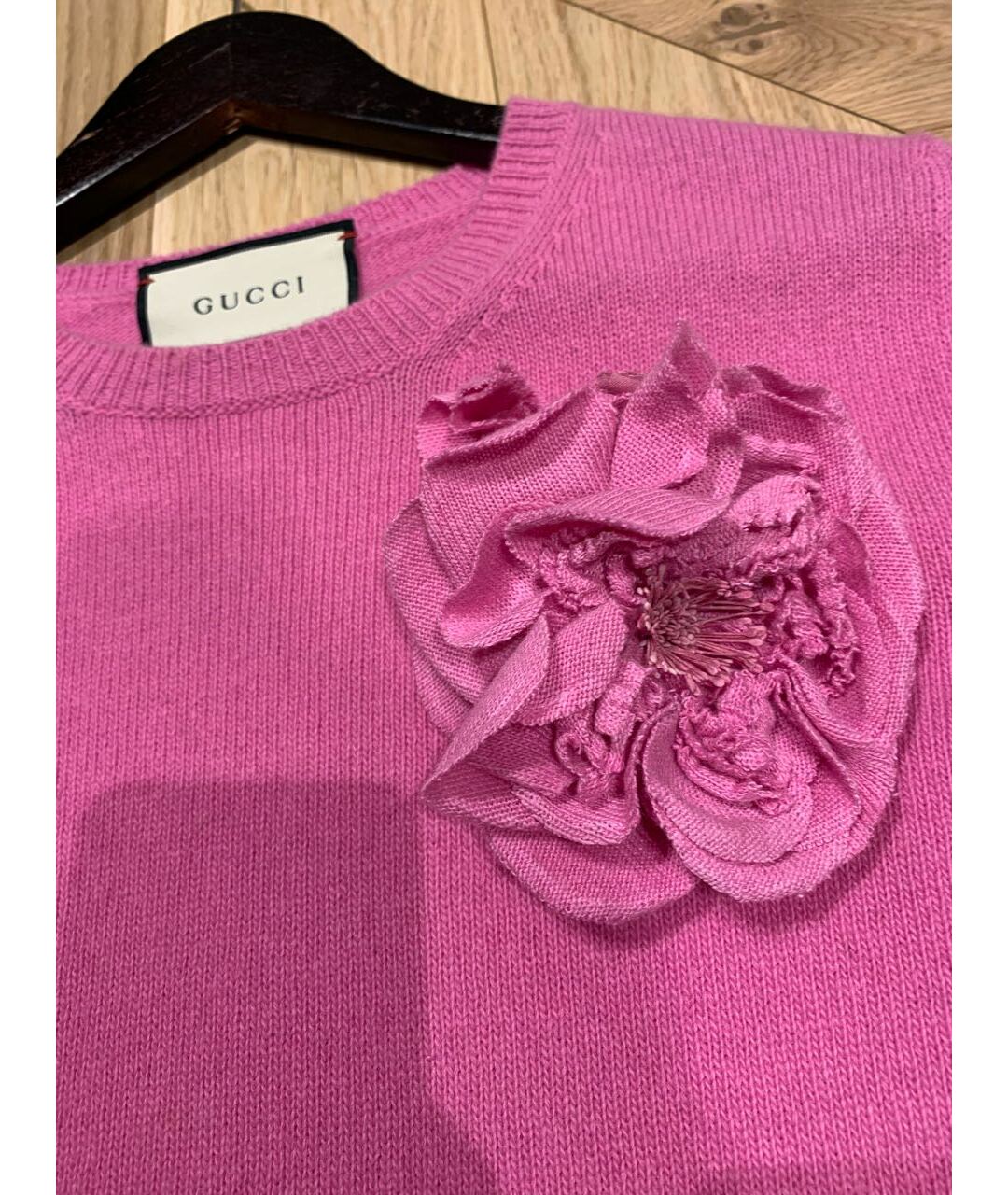 GUCCI Розовый шерстяной джемпер / свитер, фото 4
