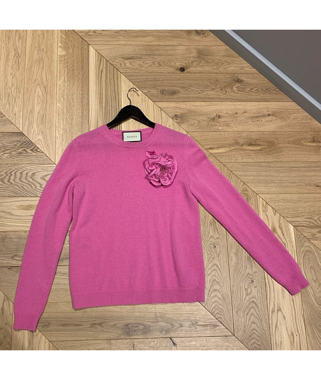 GUCCI Розовый шерстяной джемпер / свитер, фото 5