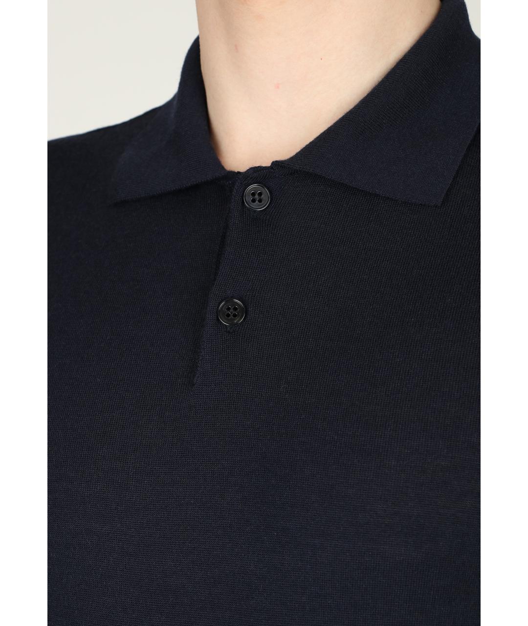 EMPORIO ARMANI Синее поло с коротким рукавом, фото 4
