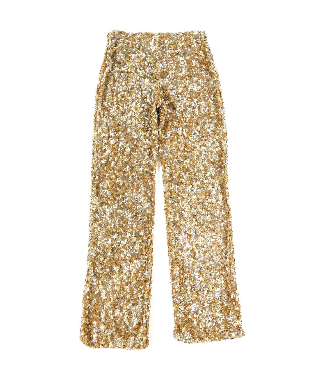 LA PERLA Золотые шелковые брюки широкие, фото 2
