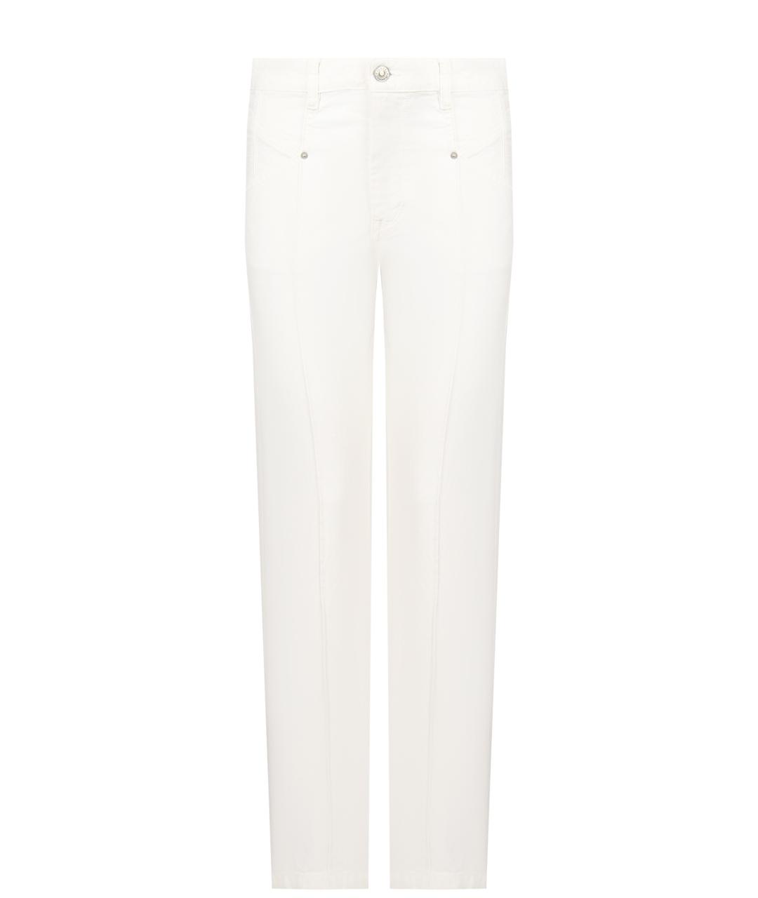 ISABEL MARANT Белые хлопковые прямые брюки, фото 1