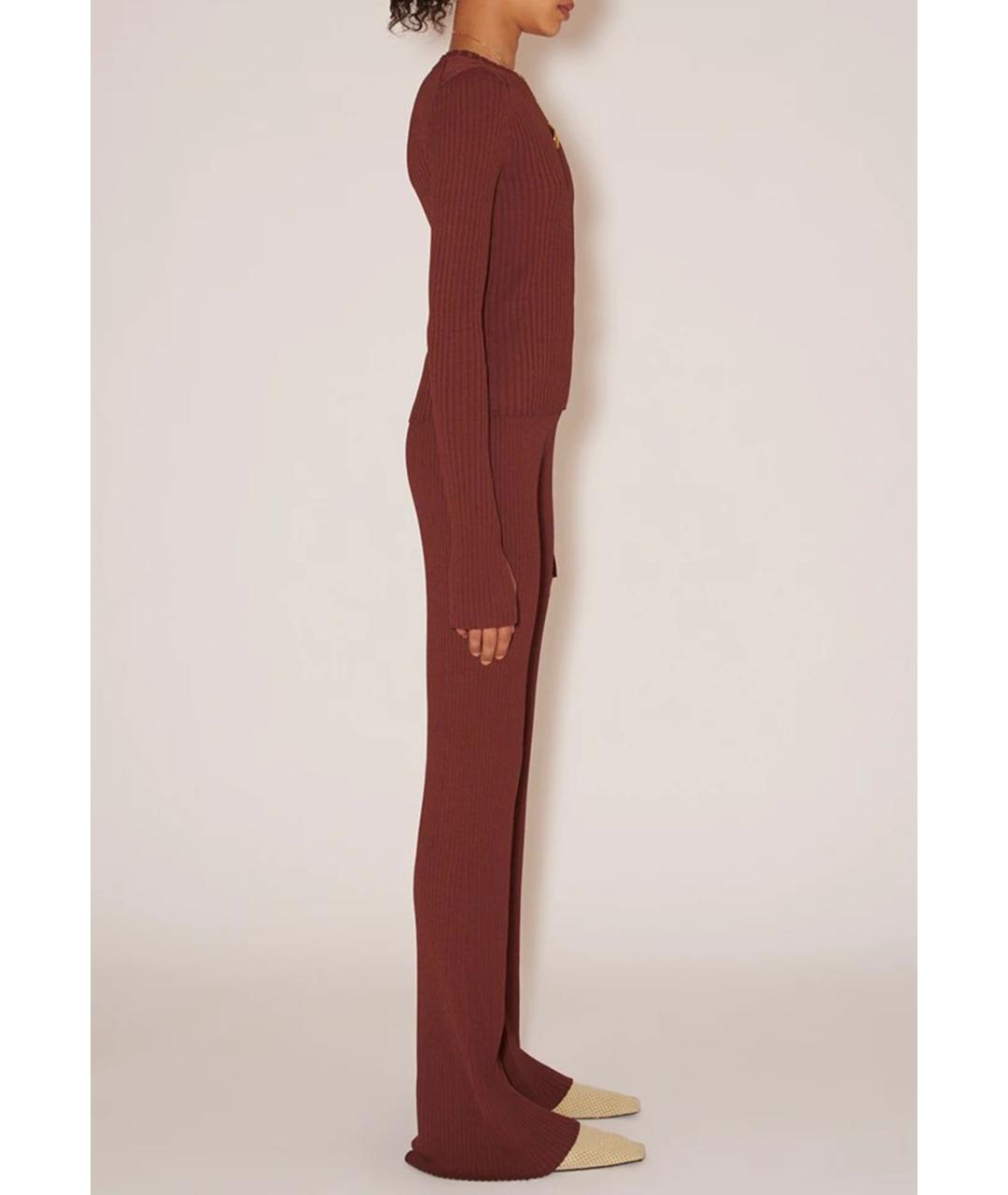 NANUSHKA Бордовый вискозный костюм с брюками, фото 3