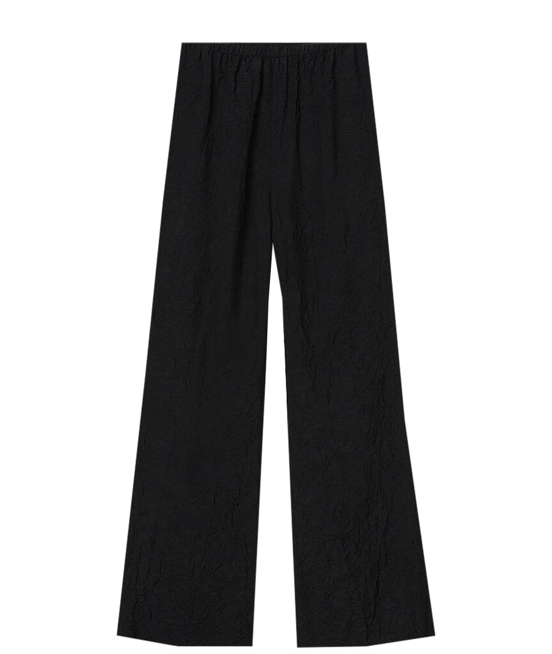 NANUSHKA Черные вискозные прямые брюки, фото 1