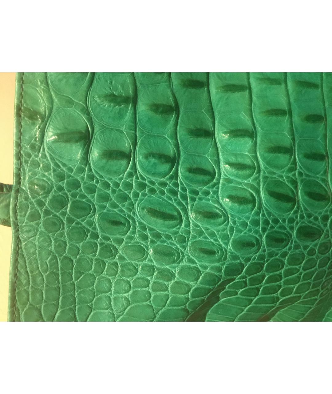 FURLA Зеленая кожаная сумка с короткими ручками, фото 9
