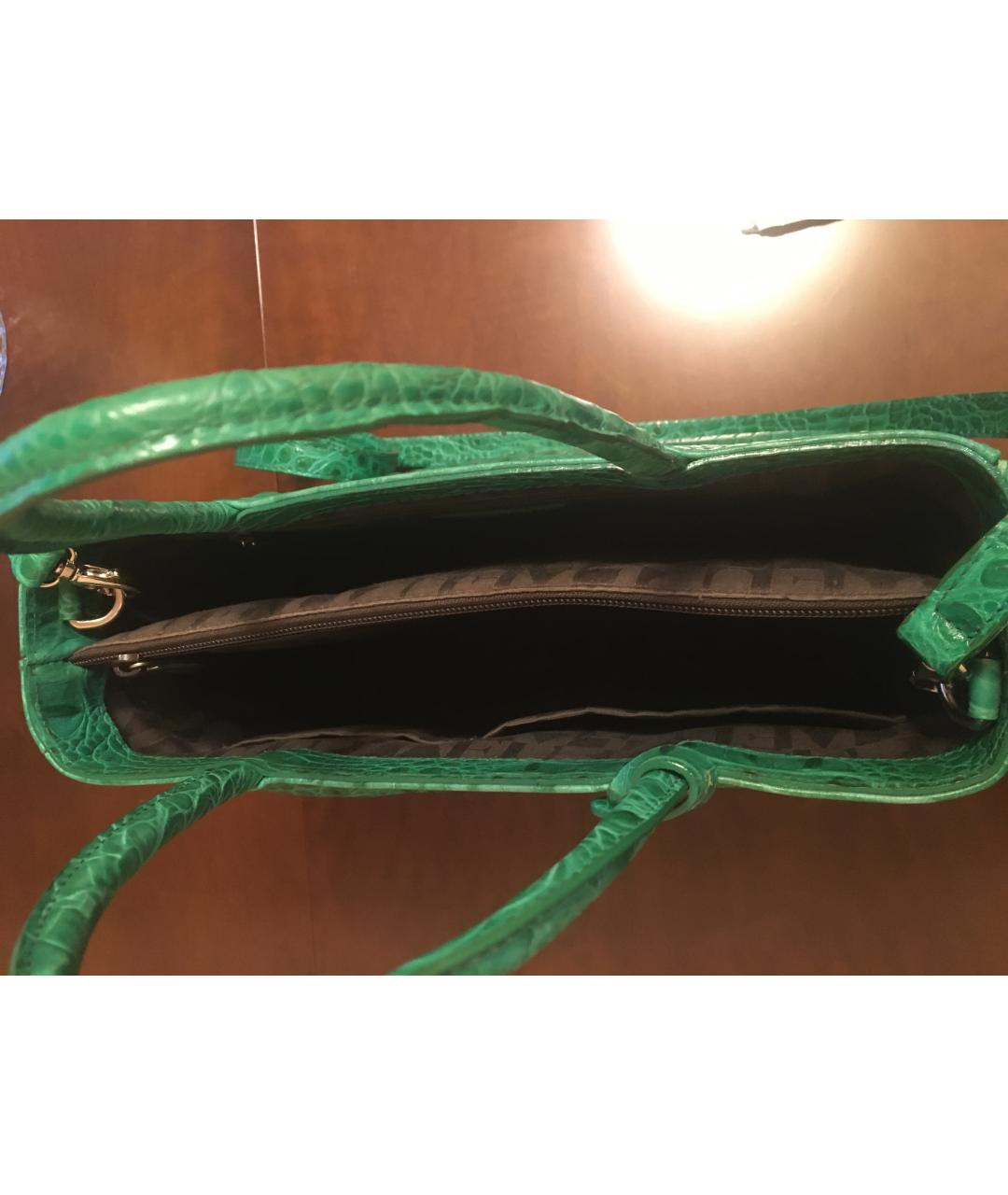FURLA Зеленая кожаная сумка с короткими ручками, фото 8