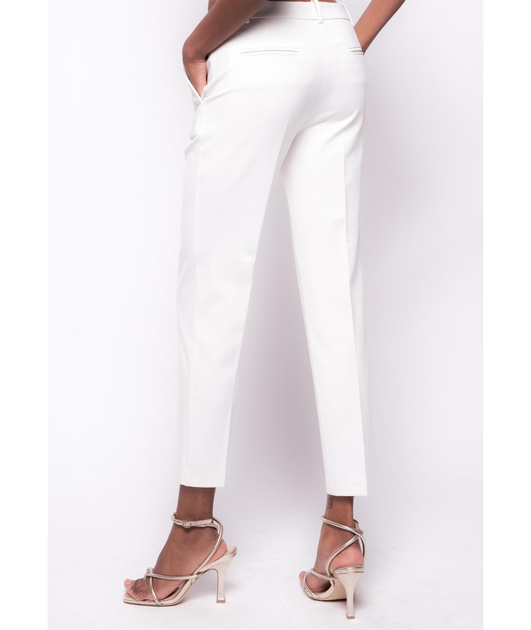 PINKO Белые вискозные прямые брюки, фото 4