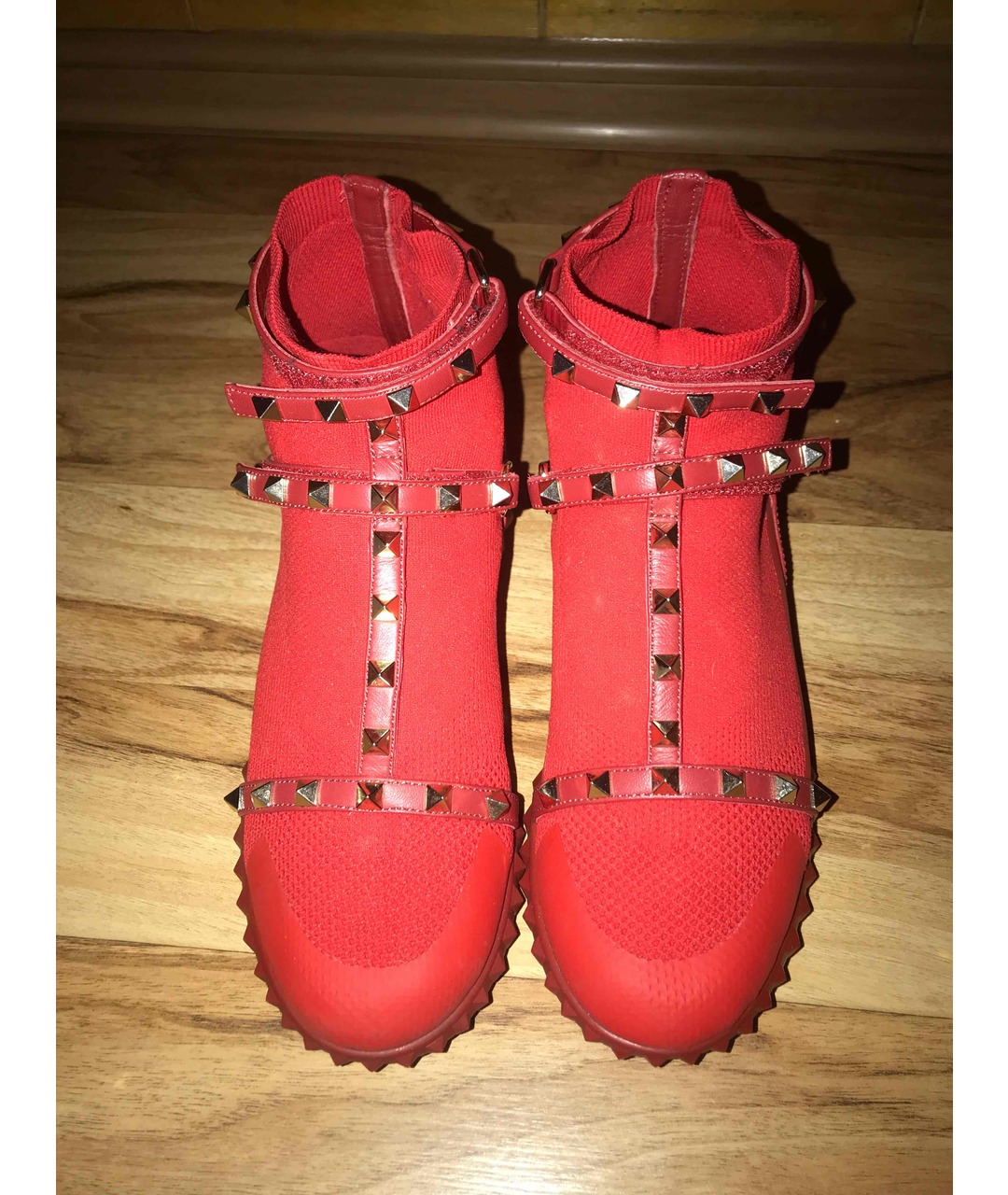VALENTINO Красные текстильные кроссовки, фото 2