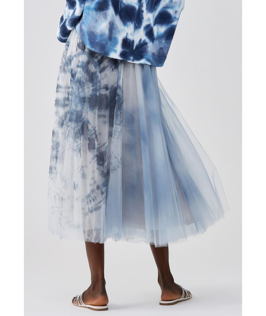 FABIANA FILIPPI Синяя полиамидовая юбка миди, фото 4