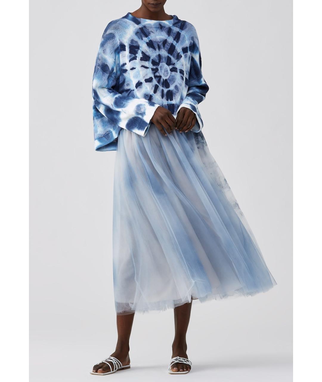 FABIANA FILIPPI Синяя полиамидовая юбка миди, фото 2