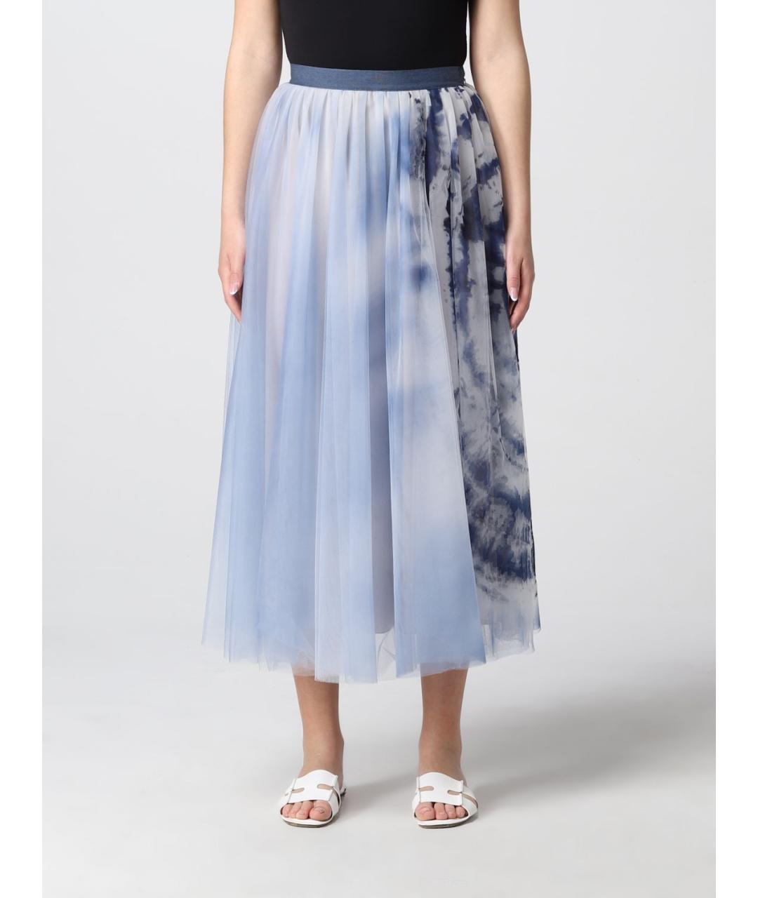 FABIANA FILIPPI Синяя полиамидовая юбка миди, фото 6