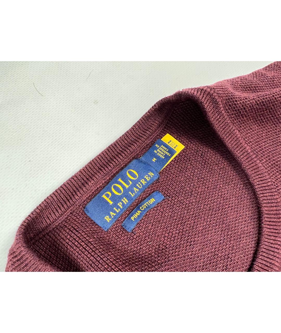 POLO RALPH LAUREN Бордовый хлопковый джемпер / свитер, фото 3
