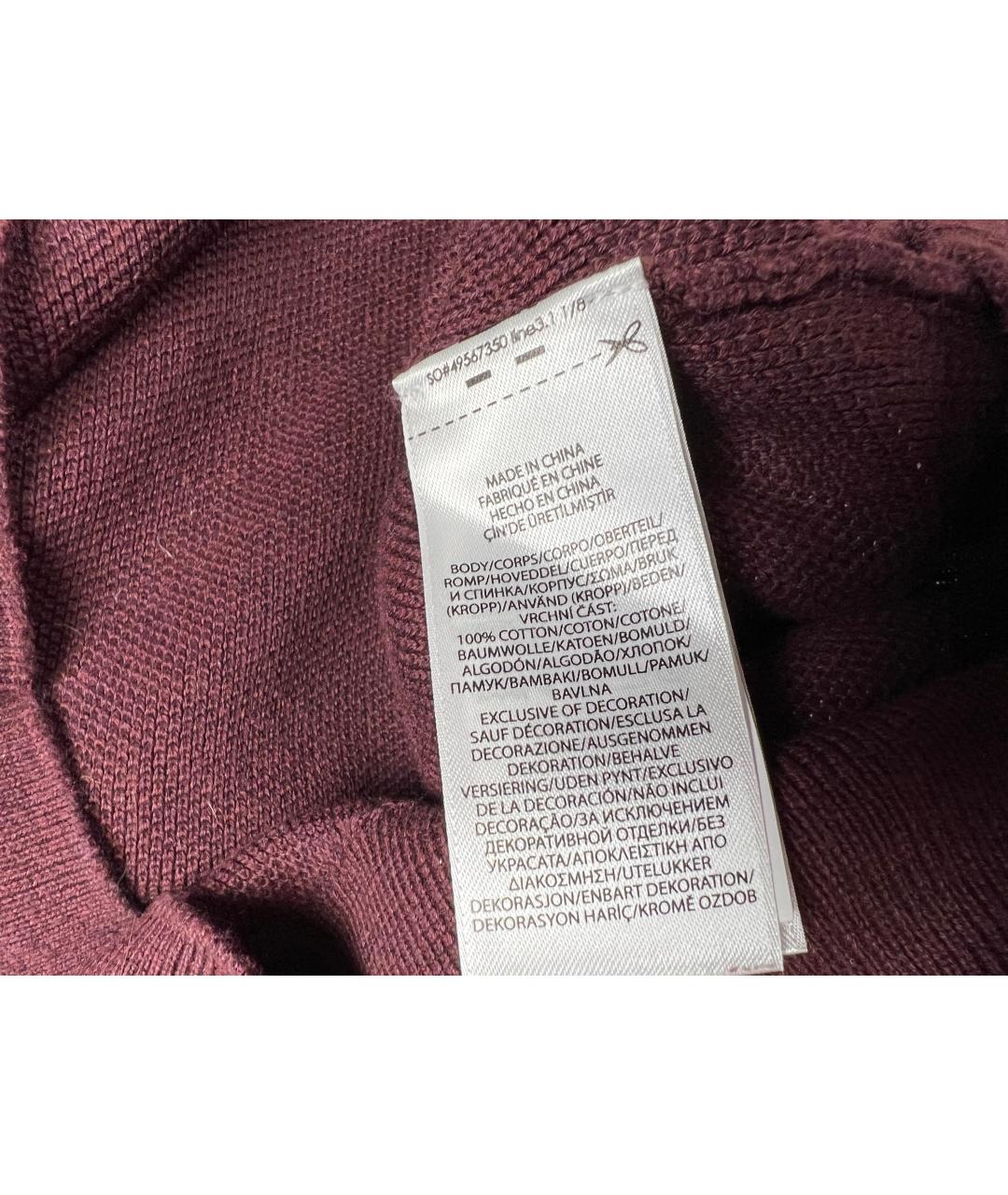 POLO RALPH LAUREN Бордовый хлопковый джемпер / свитер, фото 5