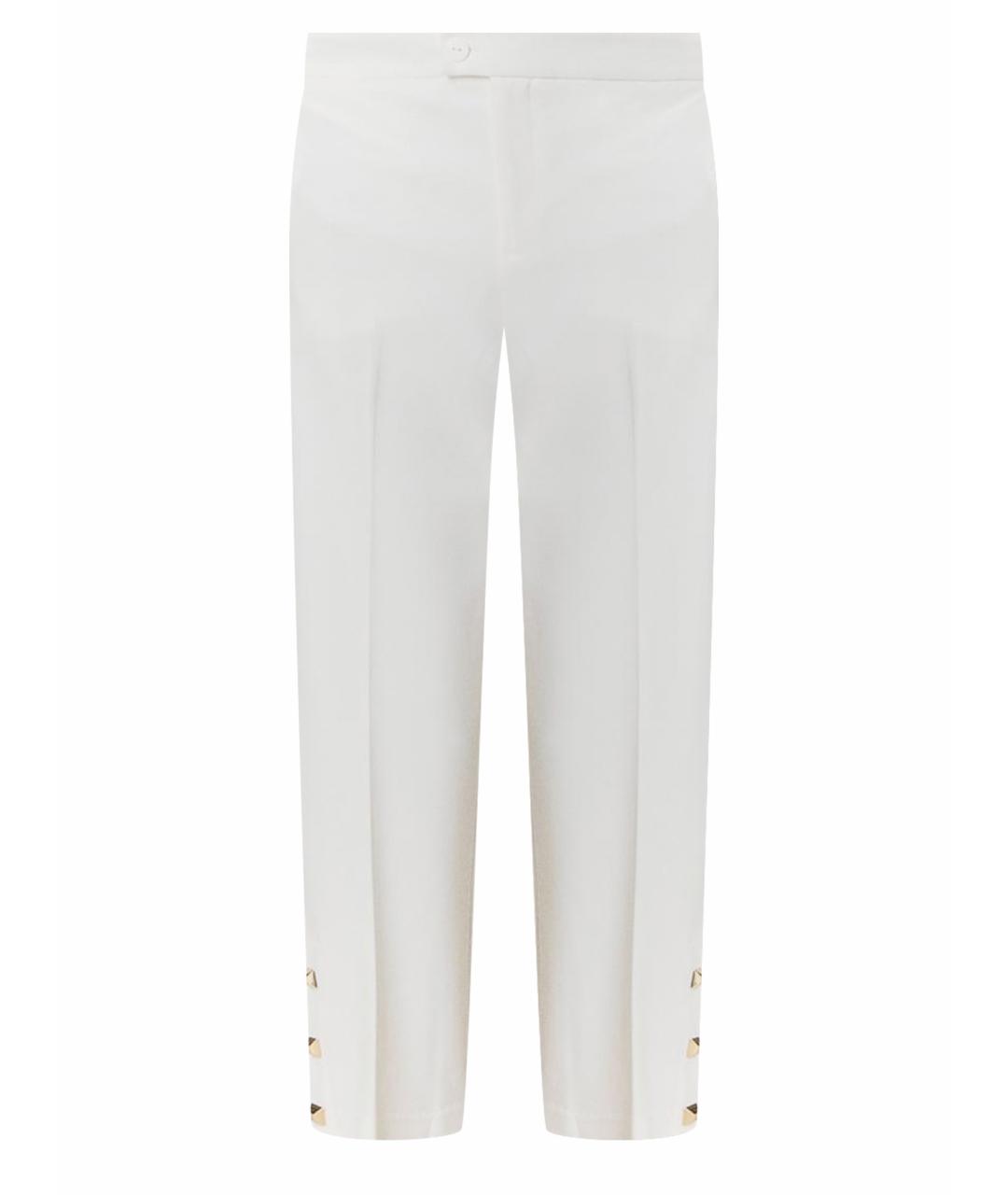 TWIN-SET Белые вискозные прямые брюки, фото 1