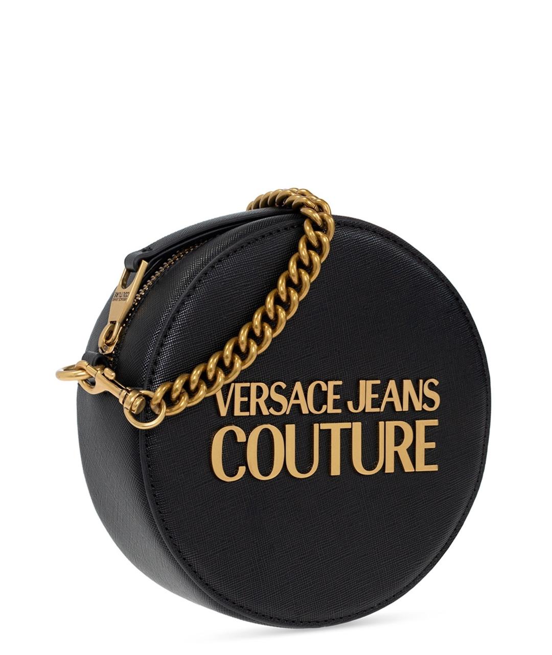 VERSACE JEANS COUTURE Черная сумка через плечо из искусственной кожи, фото 3