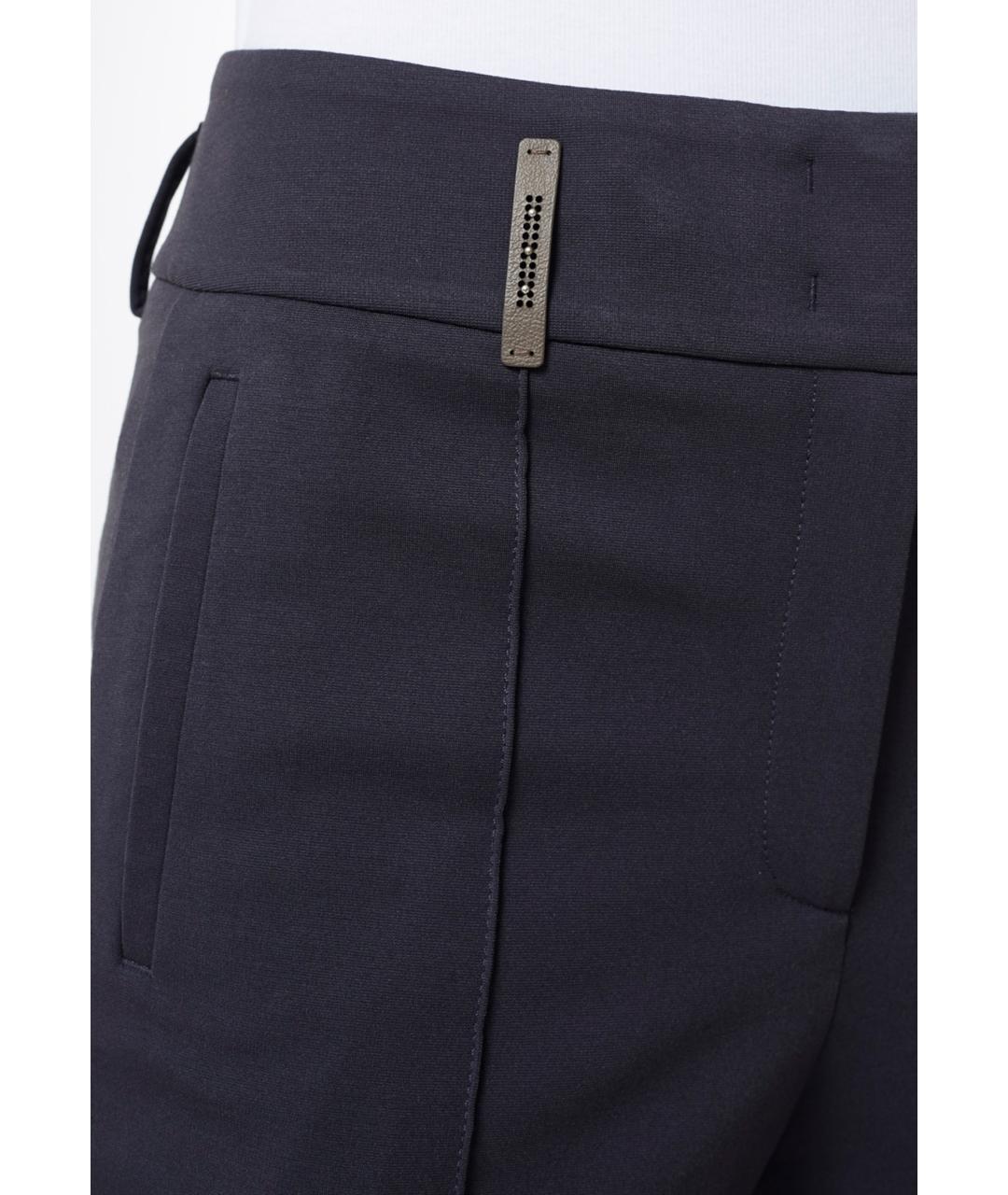 PESERICO Синие вискозные брюки узкие, фото 3