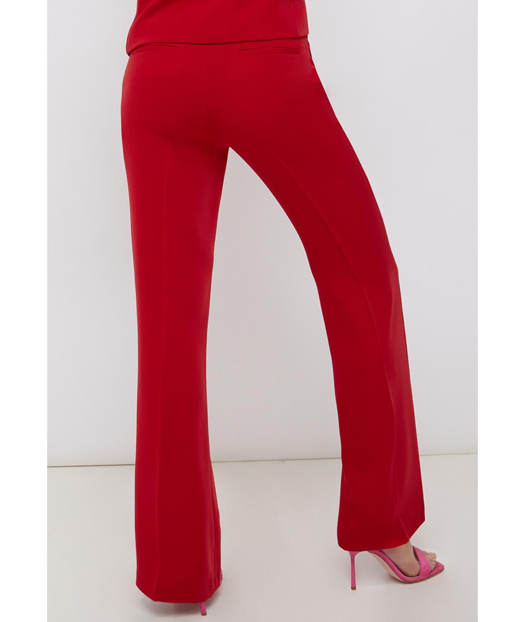 LIU JO Красные полиэстеровые брюки широкие, фото 3