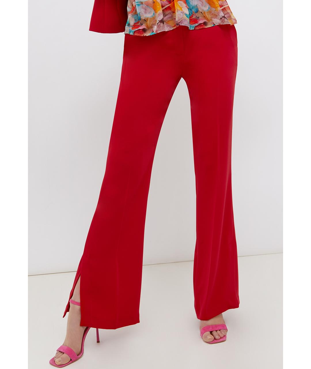 LIU JO Красные полиэстеровые брюки широкие, фото 5