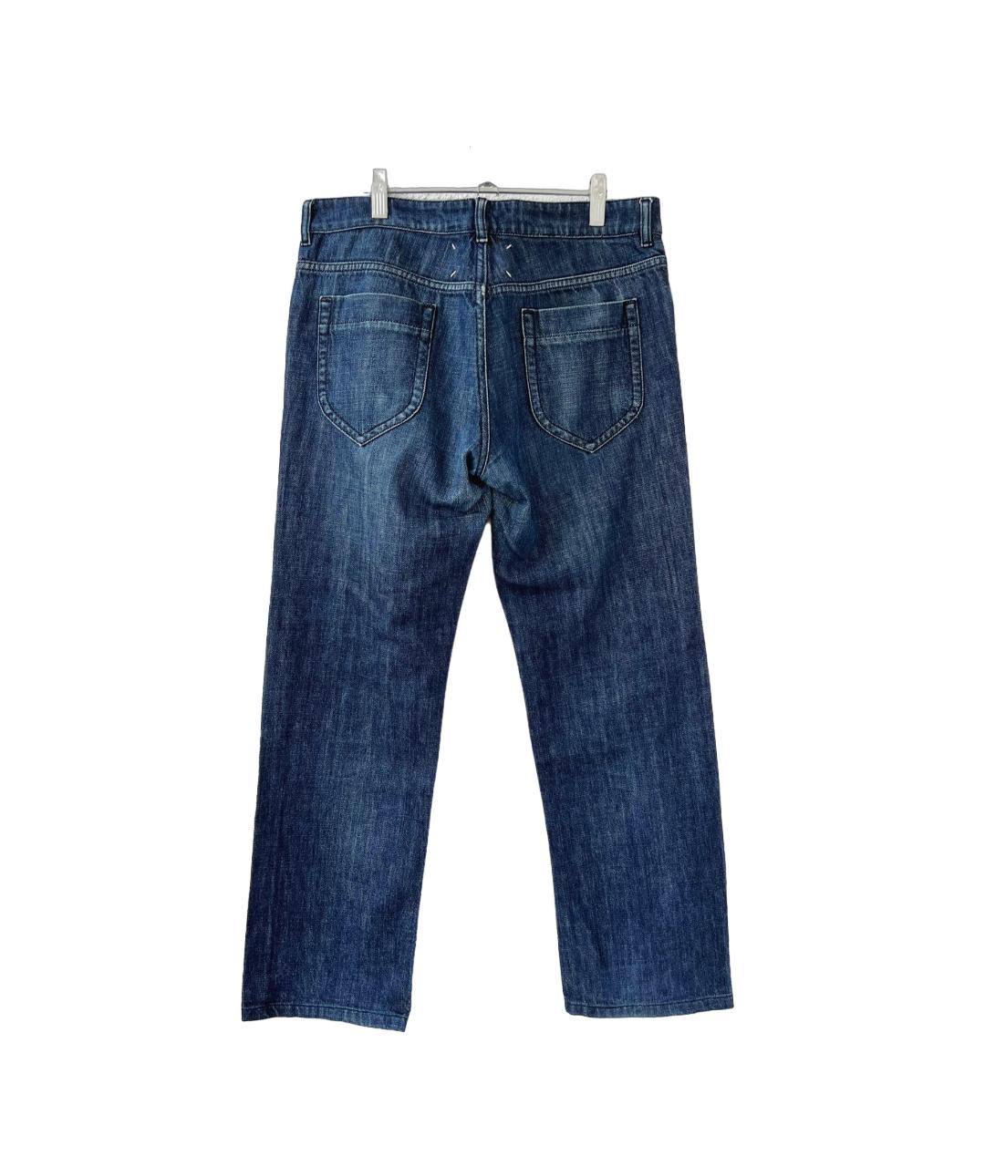 MAISON MARGIELA Синие хлопковые прямые джинсы, фото 3