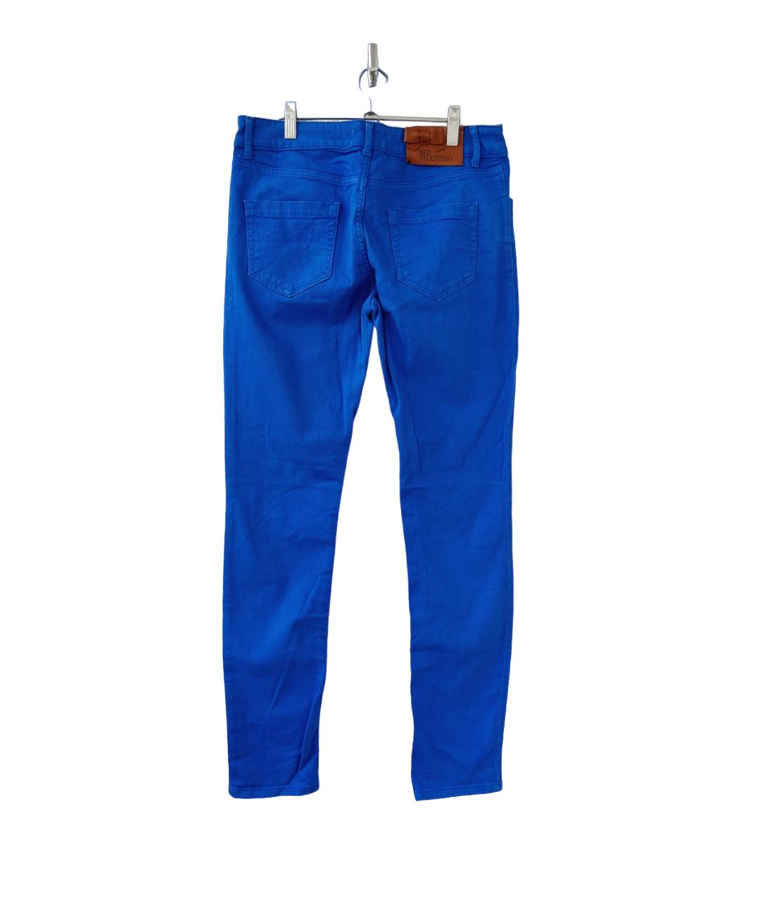 RED VALENTINO Синие хлопковые джинсы слим, фото 2