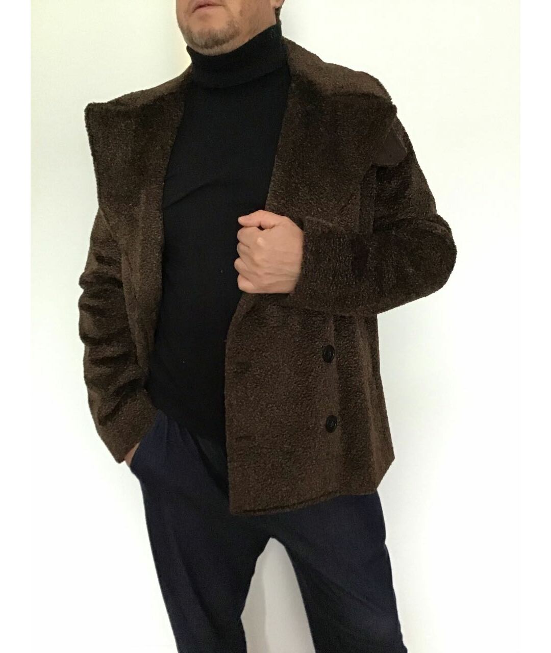 EMPORIO ARMANI Коричневое хлопковое пальто, фото 5