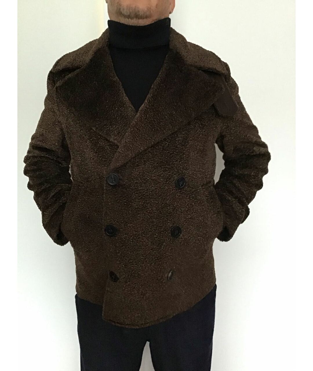 EMPORIO ARMANI Коричневое хлопковое пальто, фото 6