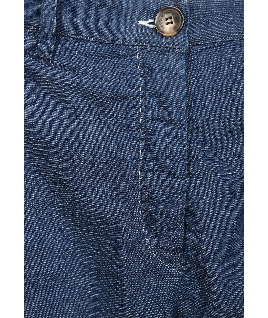 EMPORIO ARMANI Голубые хлопковые брюки узкие, фото 4