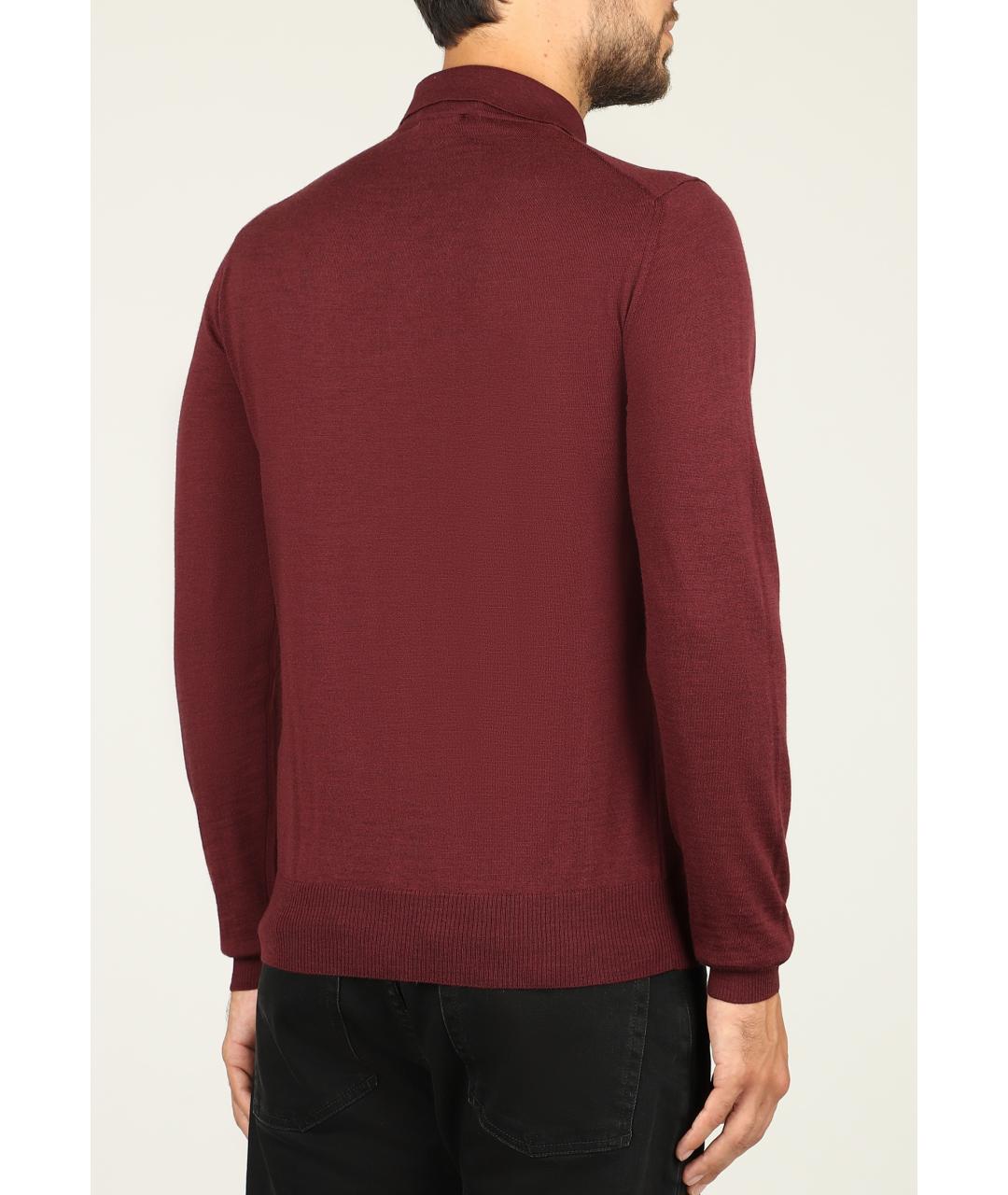 EMPORIO ARMANI Бордовый шерстяной джемпер / свитер, фото 3