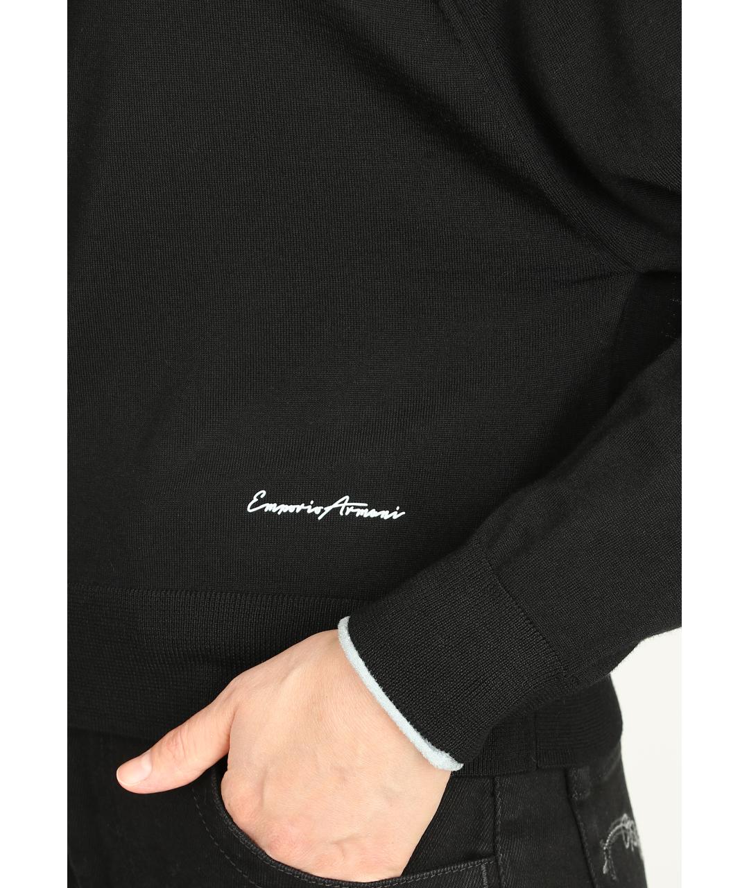EMPORIO ARMANI Черный шерстяной джемпер / свитер, фото 4