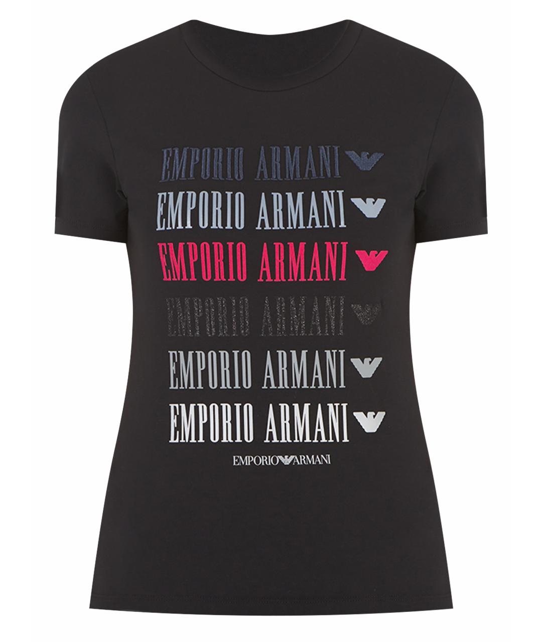 EMPORIO ARMANI Черная хлопковая футболка, фото 1