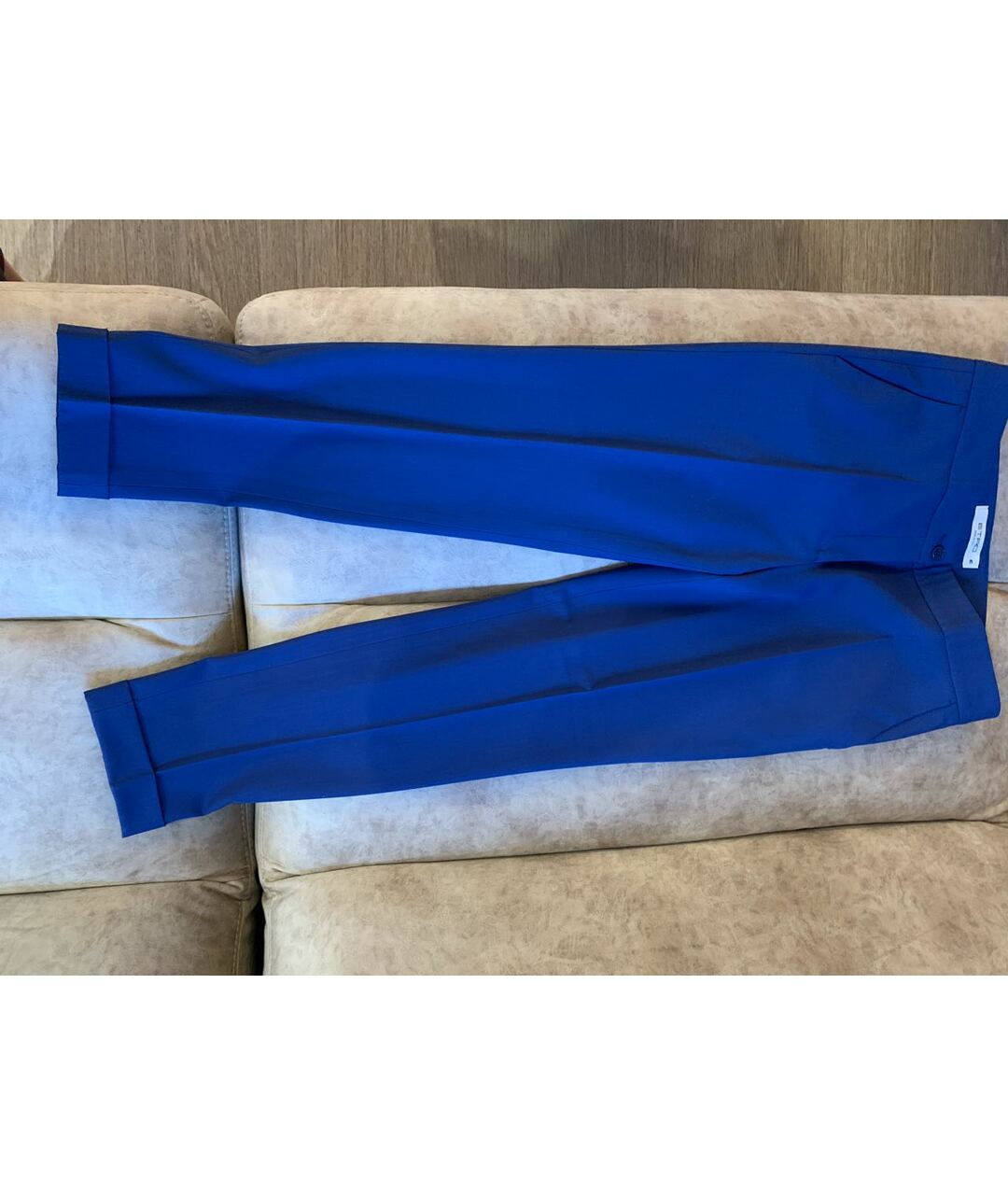 ETRO Синие шерстяные прямые брюки, фото 2