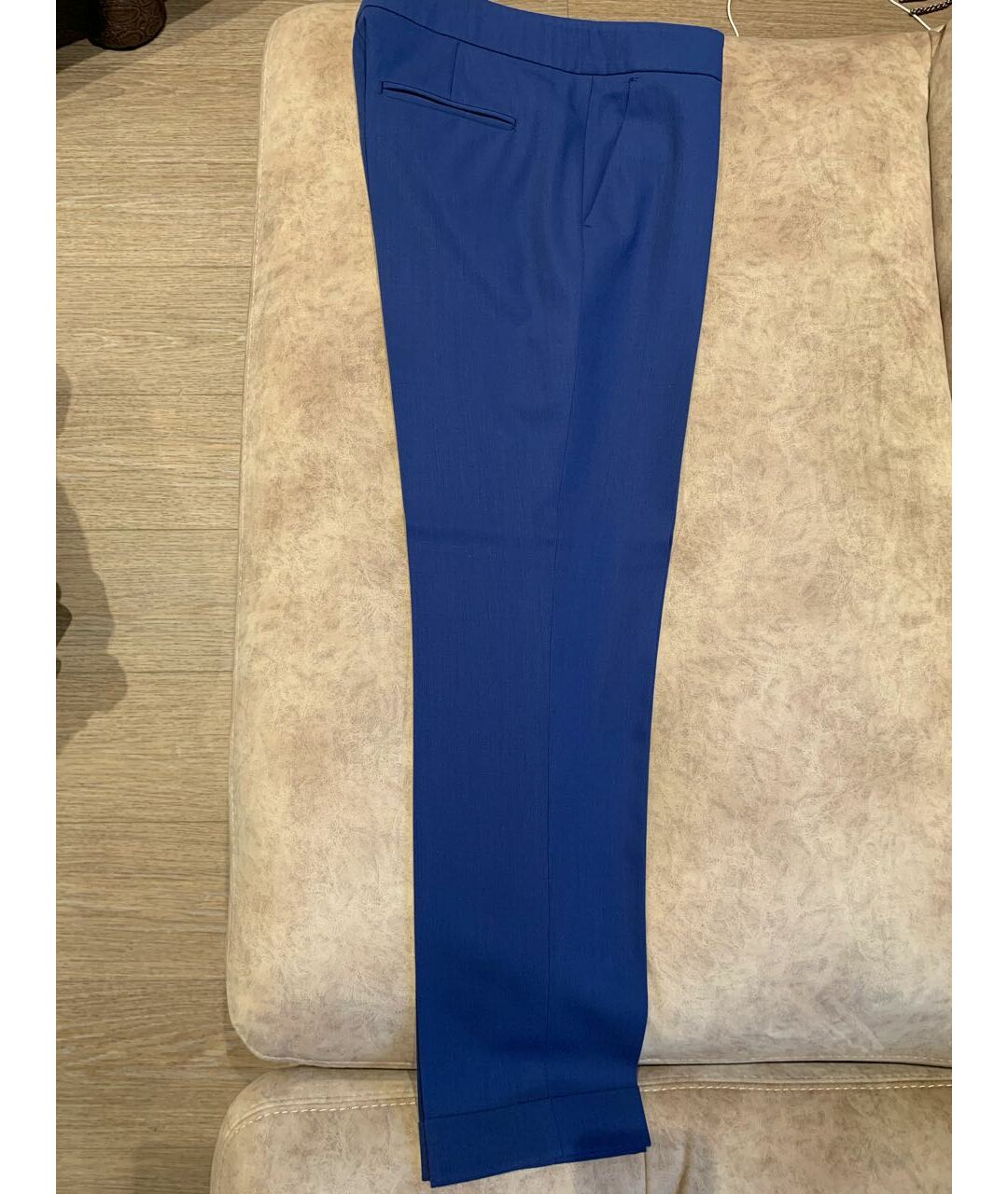 ETRO Синие шерстяные прямые брюки, фото 5