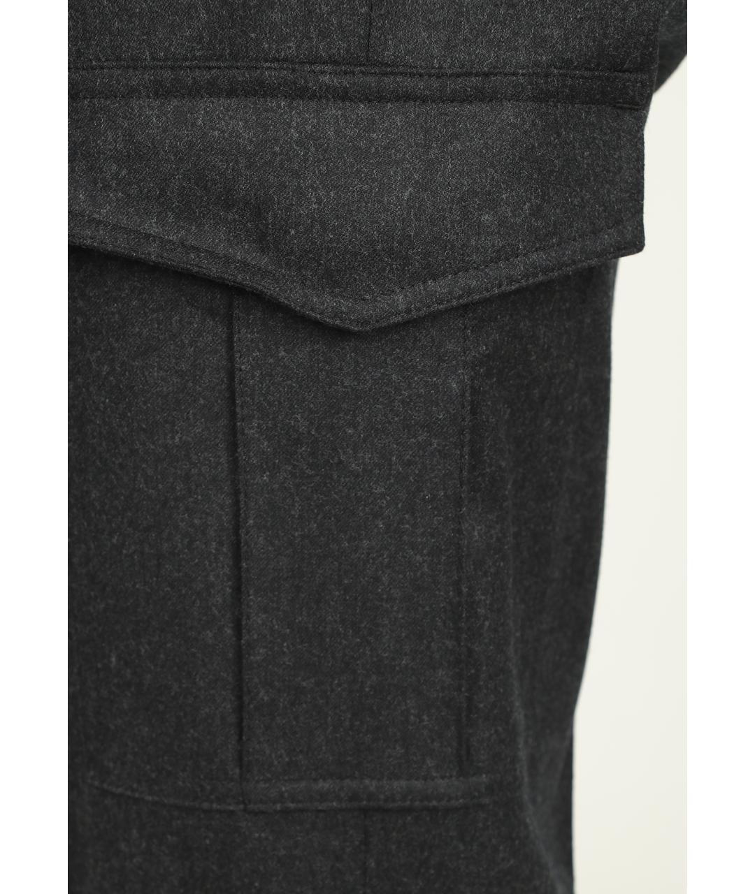 PESERICO Черные шерстяные повседневные брюки, фото 5