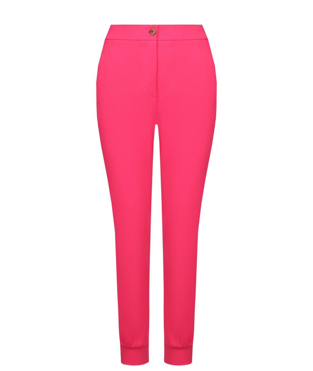 PINKO Розовые вискозные прямые брюки, фото 1