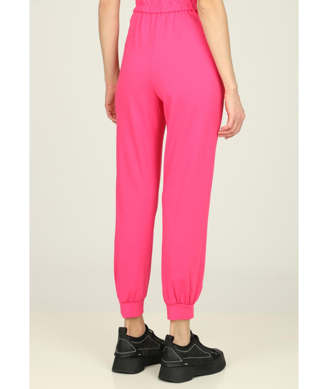 PINKO Розовые вискозные прямые брюки, фото 3