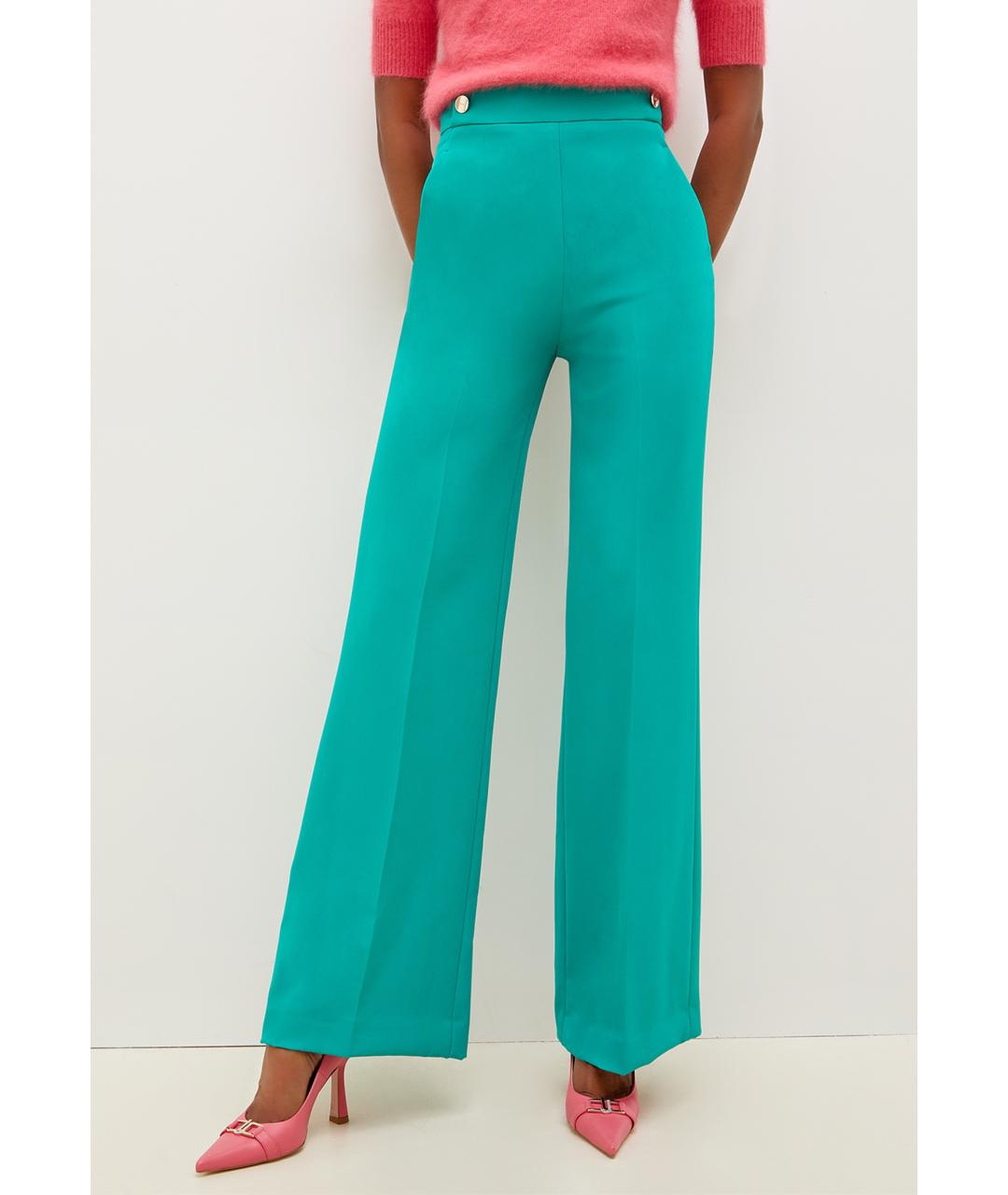 LIU JO Зеленые полиэстеровые брюки широкие, фото 5