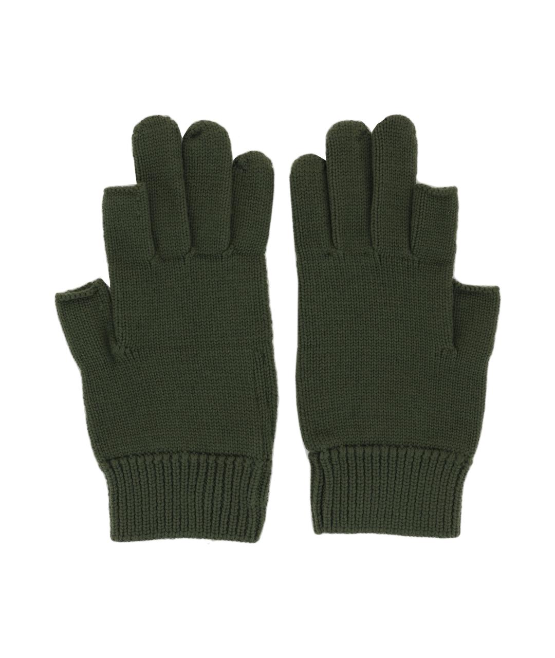 RICK OWENS Зеленые шерстяные перчатки, фото 2