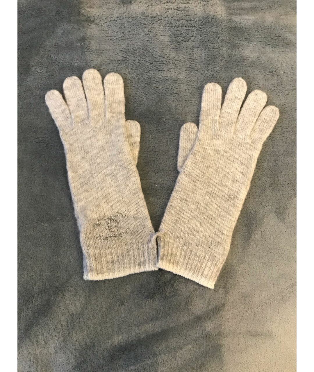 CHANEL PRE-OWNED Белые кашемировые перчатки, фото 4
