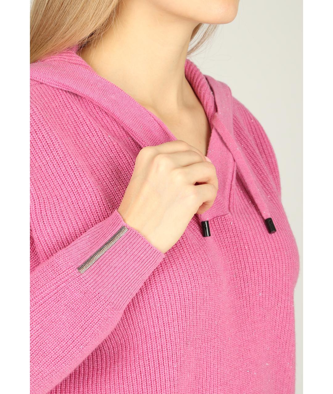 PESERICO Розовый шерстяной джемпер / свитер, фото 4