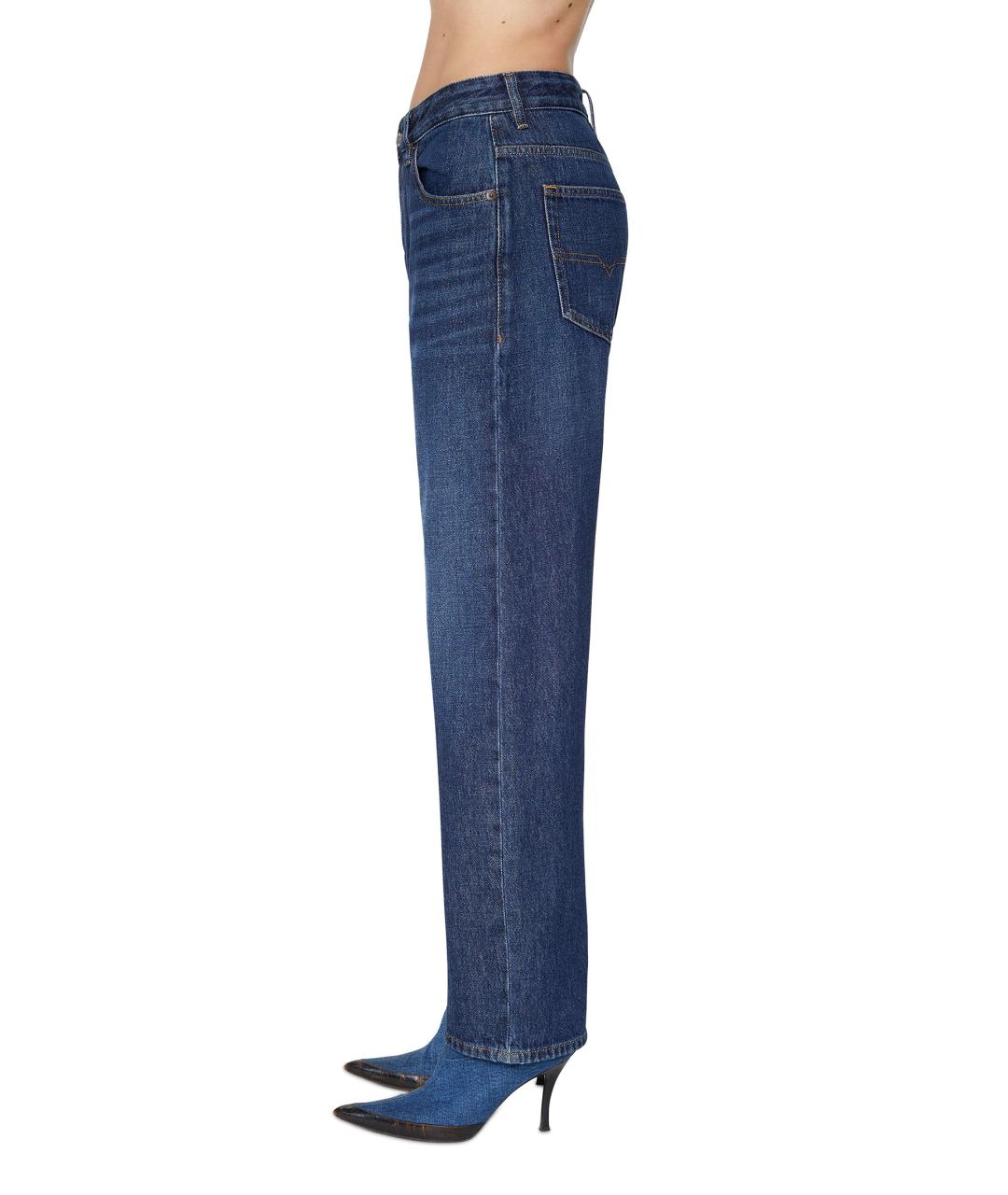 DIESEL Синие хлопковые прямые джинсы, фото 3