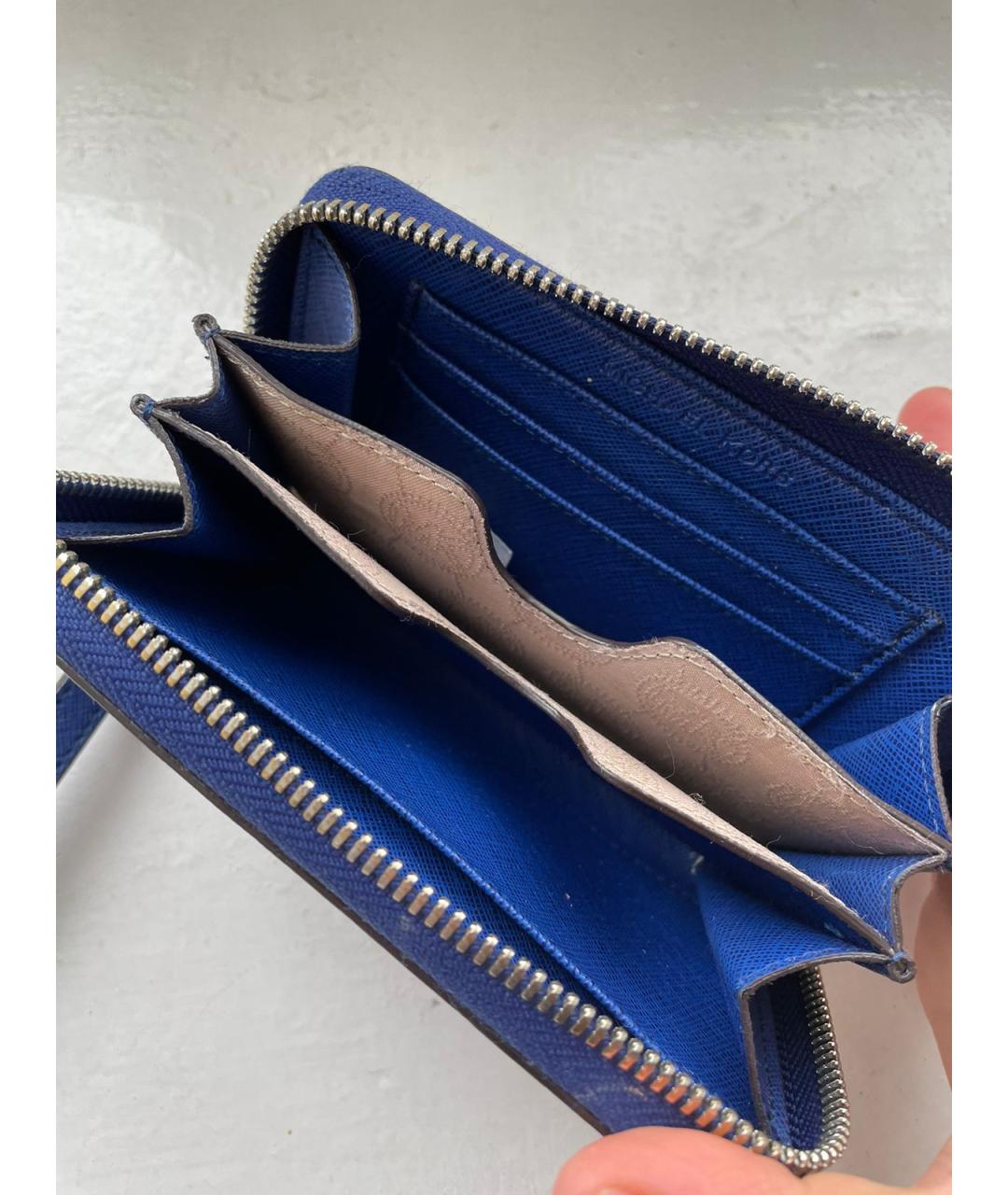 MICHAEL KORS Синий кожаный кошелек, фото 4