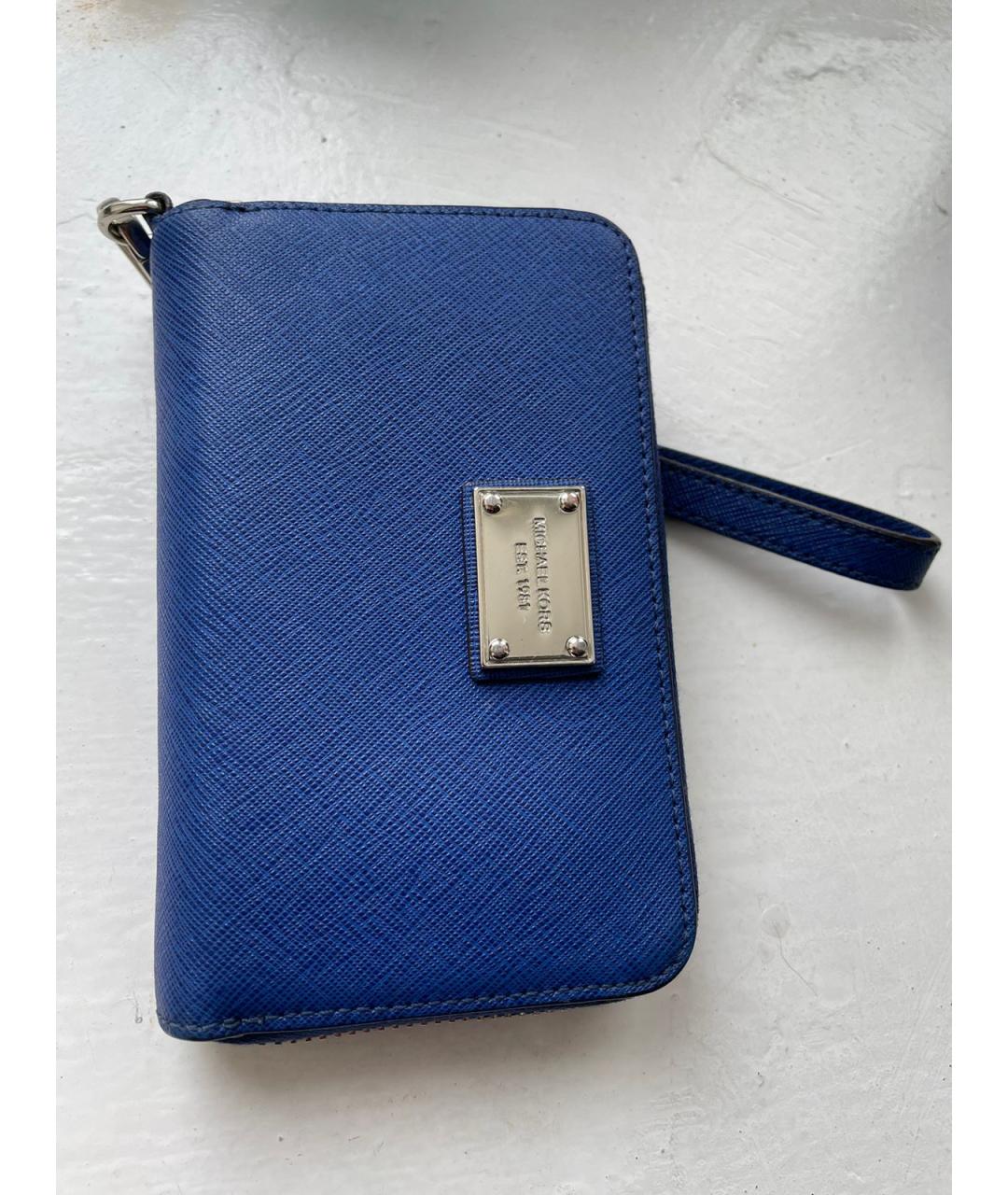 MICHAEL KORS Синий кожаный кошелек, фото 5