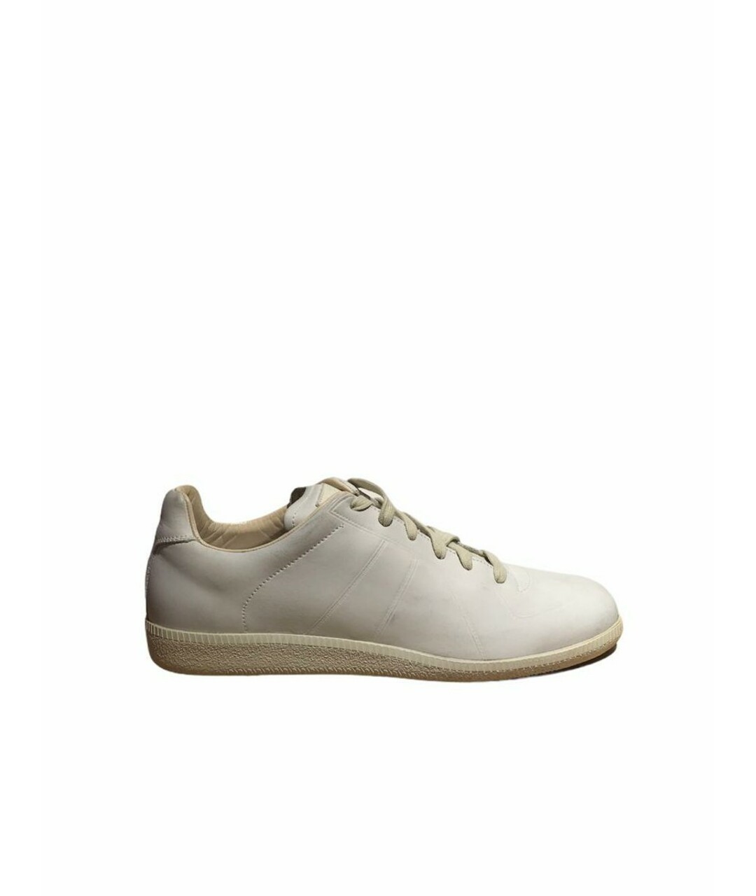 MAISON MARGIELA Белые кожаные низкие кроссовки / кеды, фото 1